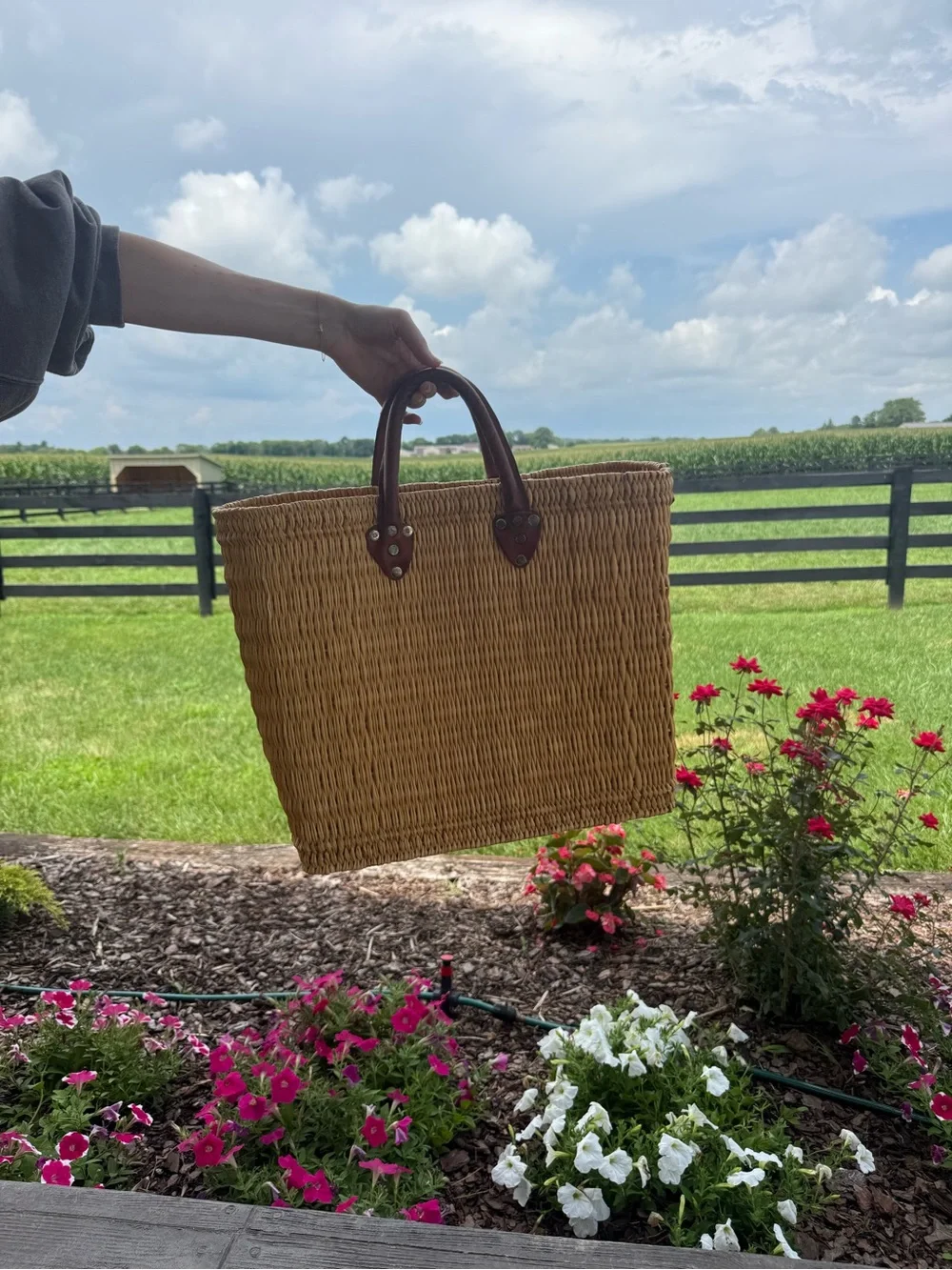 Vintage handwoven straw